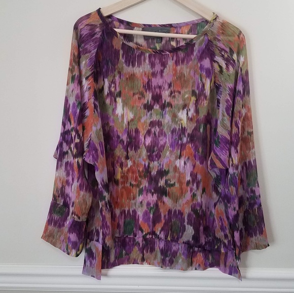 Anthropologie Tops - Sunday In Brooklyn Sheer Purple Blouse Size Medium